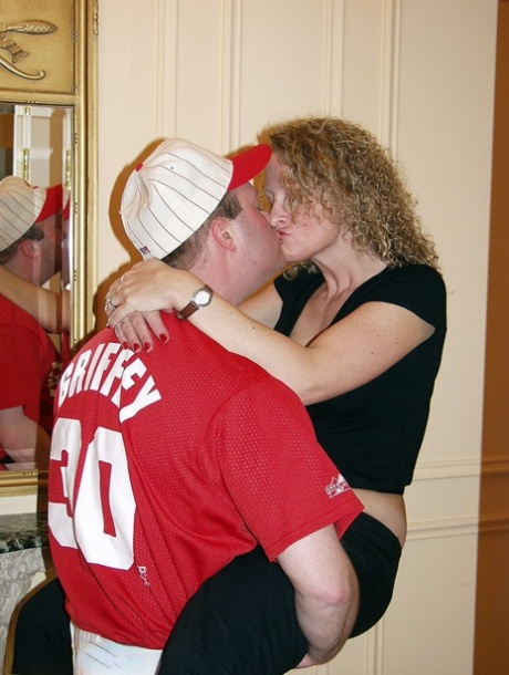 Mature lady Ginger Klixen reveals her tan lined body during bareback sex