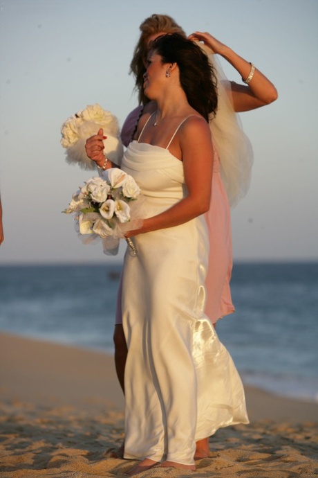 Brunette pornstar Sienna West having a sexy wedding day with her girl Kelly